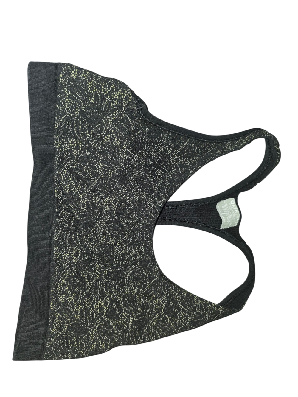 4/3/22. Athleta Black & Gold Print Sports Bra